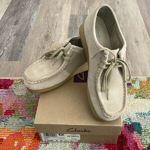 Womens Clarks Padmora - sand suede size 8! Worn twice!